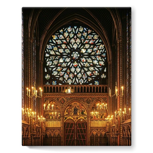 Sainte-Chapelle de Paris, chapelle haute, portail d'entrée et rose ouest (stretched canvas)