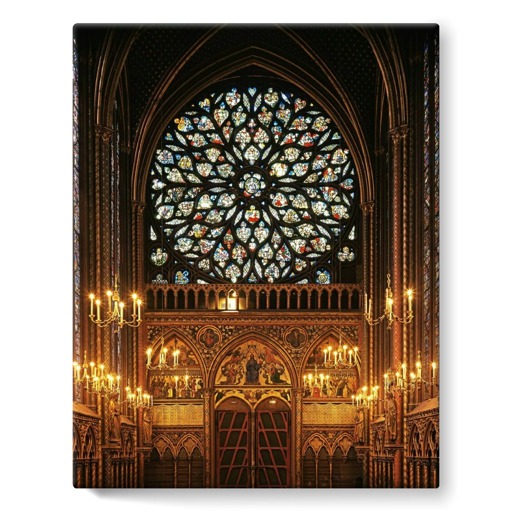 Sainte-Chapelle de Paris, chapelle haute, portail d'entrée et rose ouest (toiles sur châssis)