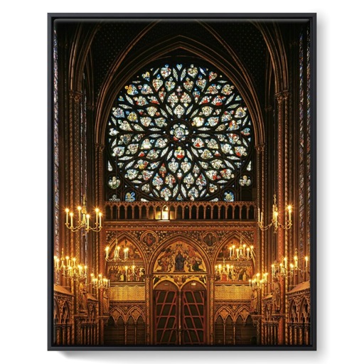 Sainte-Chapelle de Paris, chapelle haute, portail d'entrée et rose ouest (toiles encadrées)