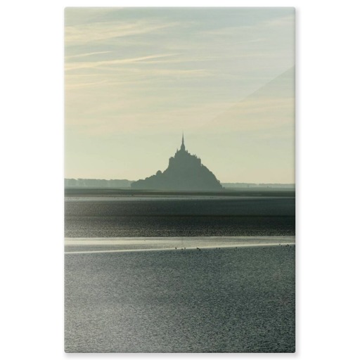 Silhouette du Mont-Saint-Michel vue du nord, près de la commune de Genêts (panneaux aluminium)