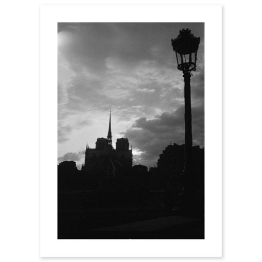 Coucher de soleil sur la cathédrale Notre-Dame de Paris (toiles sans cadre)