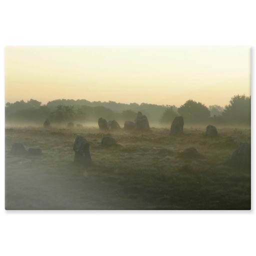 Alignements du Ménec dans la brume du matin (panneaux aluminium)
