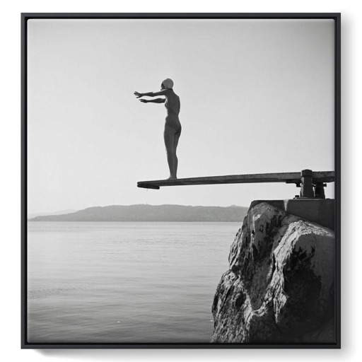 Cannes, le plongeon (framed canvas)