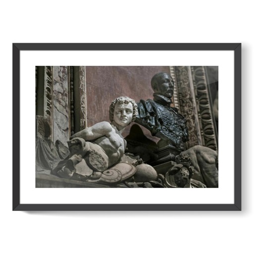 Château des ducs d'Épernon, appartement du roi, salle du roi, détail du décor sculpté de la cheminée (framed art prints)