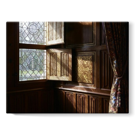 Château d'Azay-le-Rideau, salle de billard, détail des vitraux (toiles sur châssis)