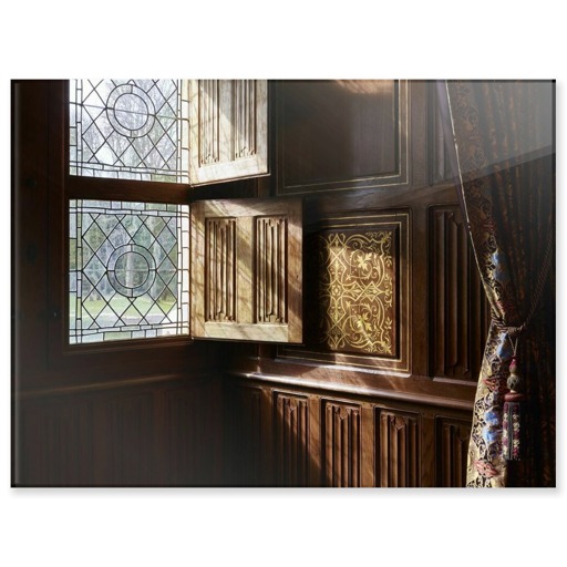 Château d'Azay-le-Rideau, salle de billard, détail des vitraux (acrylic panels)
