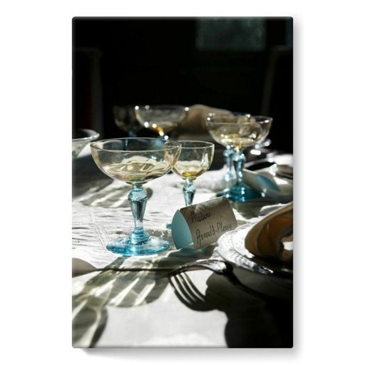 Maison de George Sand, salle à manger, détail de la table dressée (toiles sur châssis)